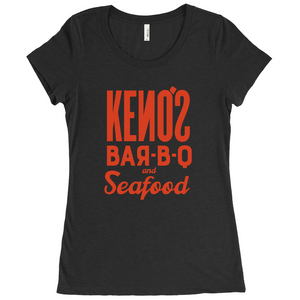 KENO'S BAR-B-Q T-SHIRT | WOMEN'S | BLACK - NEW BRAUNFELS, TX